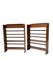 1920s Art Deco Open Bookcases by P.E.L. Izeren, Solid Oak & Ebony